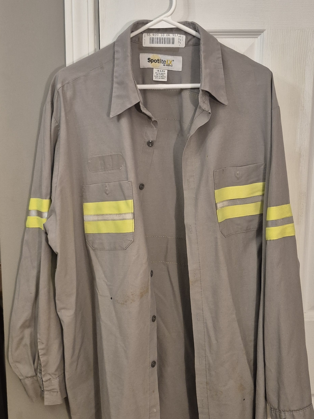 Spotlite Work Shirt in Gray with Yellow Reflective Stripes